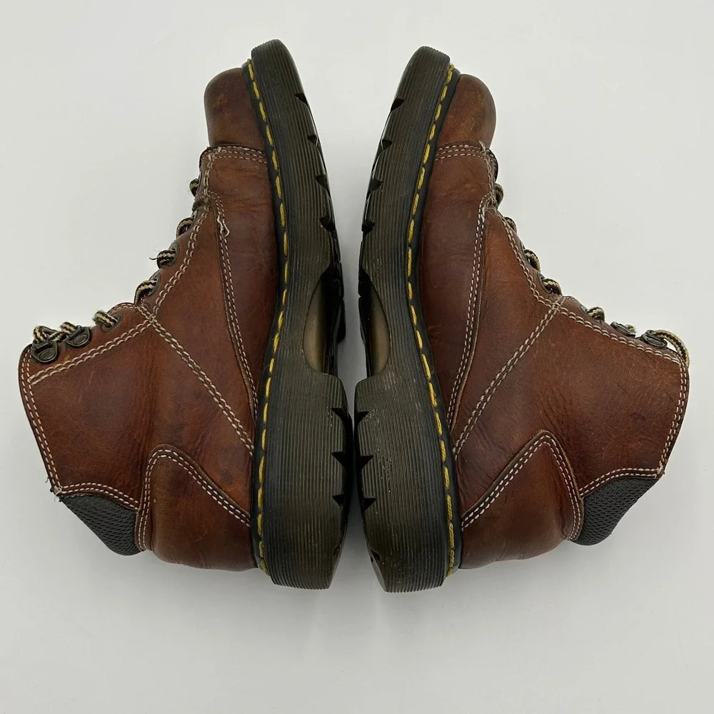 Dr Doc Martens Mens Leather Work Utility Boots US 7 Y2K Distressed Brown  8A07